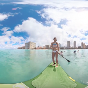 Stand Up Paddleboard (SUP) Surfing on Oahu, Hawaii - 360 Video (#LetHawaiiHappen with WaikikiLove)