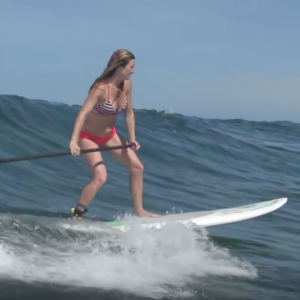 Paddle Board Surfing in Tahiti