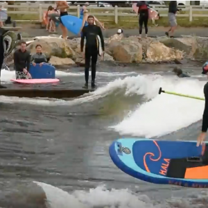 Hala MilliGram surfing at the Bend Whitewater Park