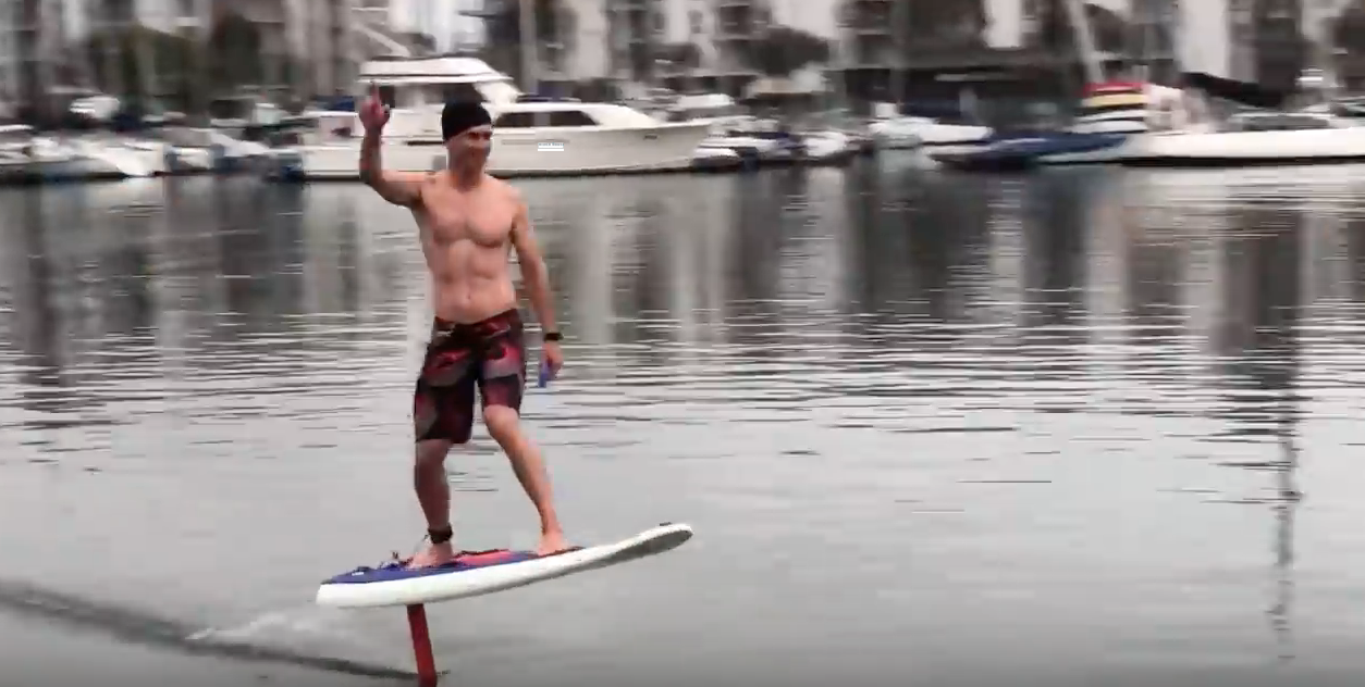 DIY Electric Hydrofoil His First Time! SUP World Mag
