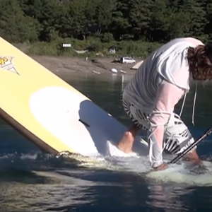 Standup paddleboarding SUP Freestyle サップ フリースタイル Training in Lake Motosu Japan