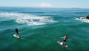 eFoil and SUP Foil tow surf session