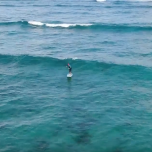 Two minutes riding one wave with SUP Foil