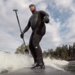 Vanlife polar vortex sup surfing small waves