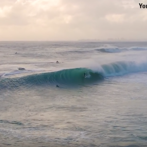 Jack Freestone double barrel at Burleigh Heads Cyclone Oma Swell