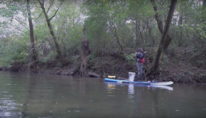 Solo River Paddle on Inflatable Stand Up Paddle Board