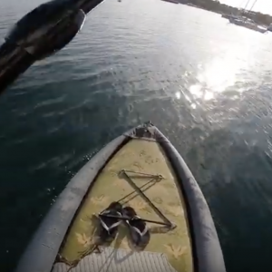 Testing the stability of the Aqua Marina Drift Stand Up Paddle Board