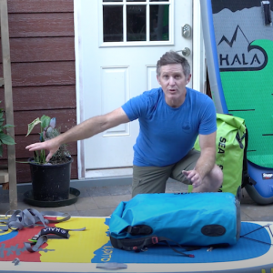 Paul Clark shows Sup World Mag how he rigs a his sup board to take on Self-support multi-day paddling trips.