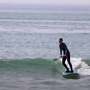 alice arutkin surfing a wave at her local spot