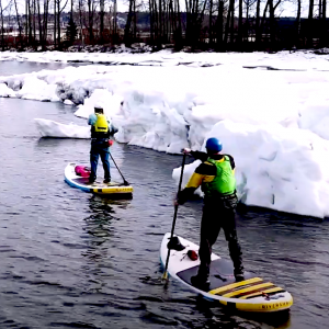 sup british columbia in the snow