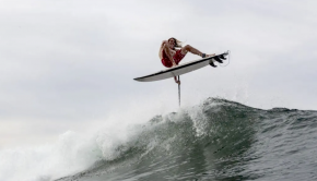 Watch Surf City USA native, Daniel Hughes, pulling off the perfect SUP air at his home spot!